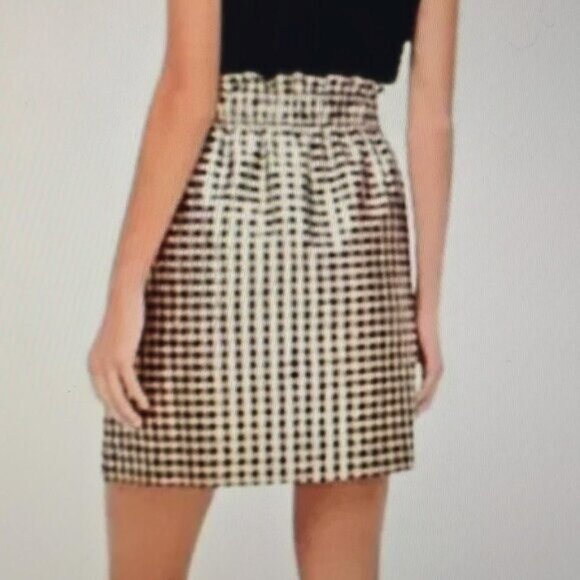 J Crew Factory Metallic Gingham Pull-On Mini Skirt - Picture 2 of 3